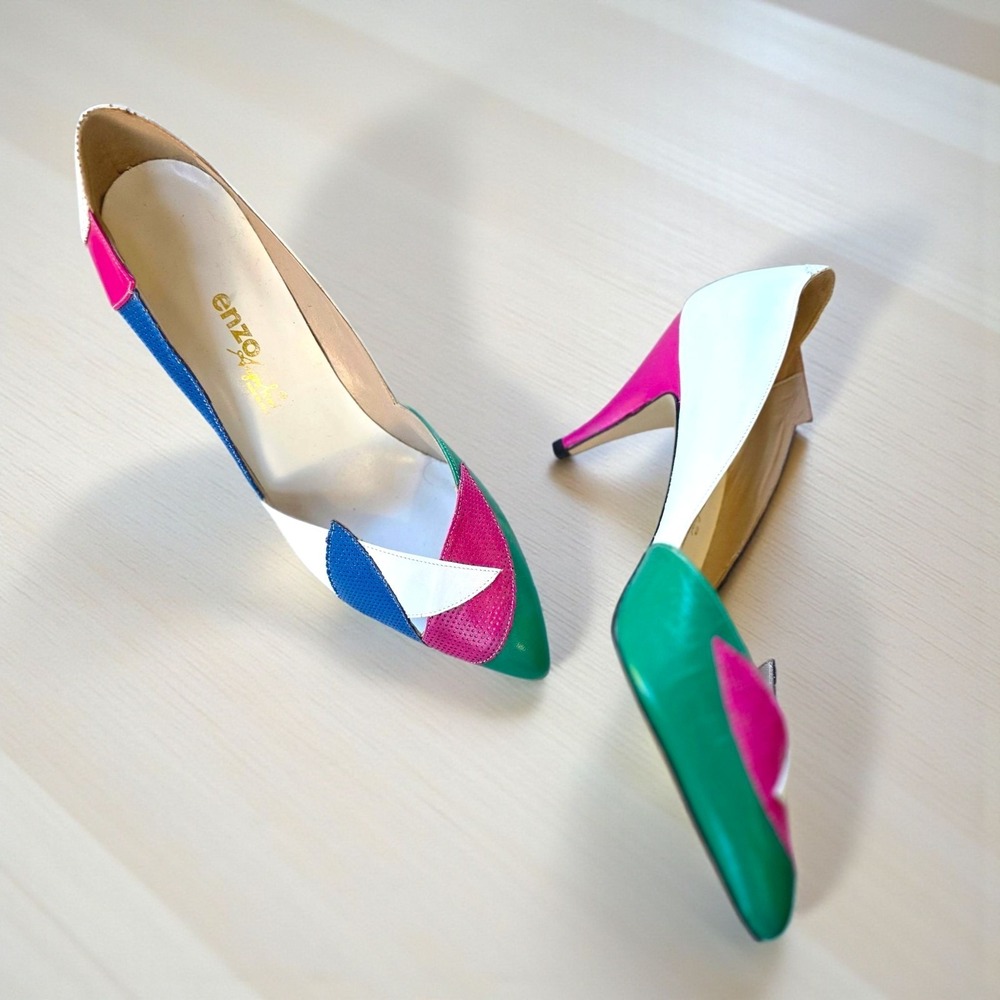 Vintage Enzo Angiolini "Gilda" Colorblock Pumps – Made in Italy – 8.5 M – NEW in - Picture 6 of 15